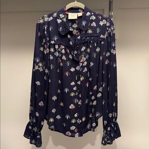 Maeve Navy Tree Motif Blouse
